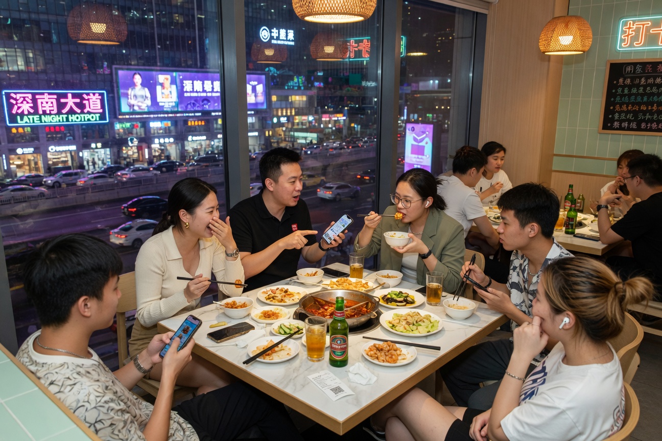 深圳科技移民饭搭子 现代餐厅 真实 996 后小桌交流